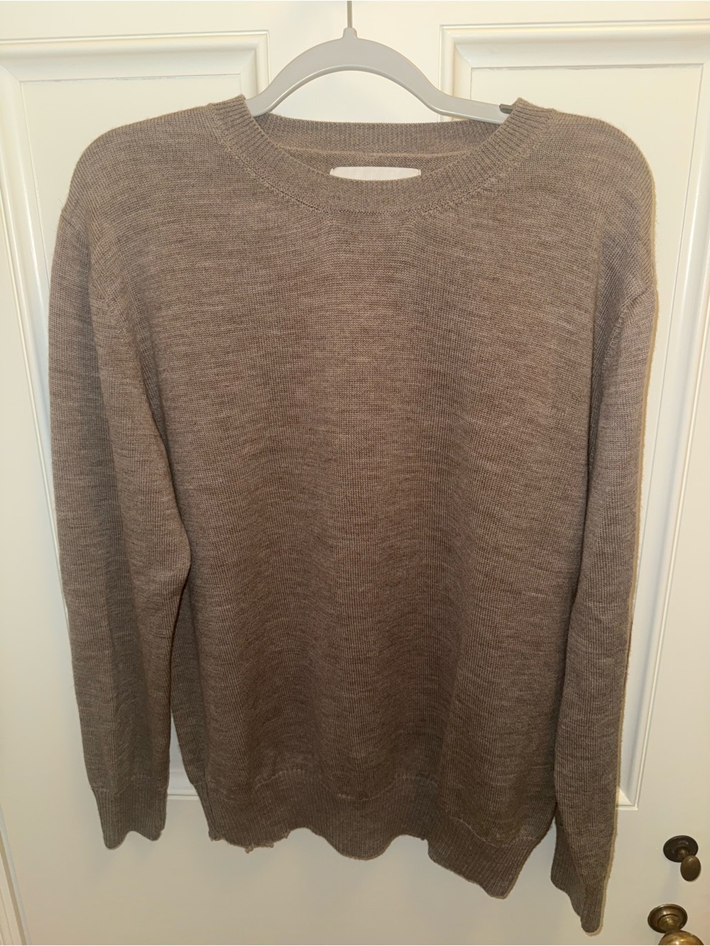 Men's Crewneck Sweater in Taupe Brown